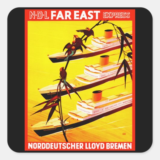Ferner Osten Express Quadratischer Aufkleber (Vorderseite)