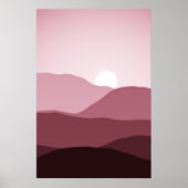Ferngebirge Dunkle Mauve Blush Pink Sunset Poster (Vorne)