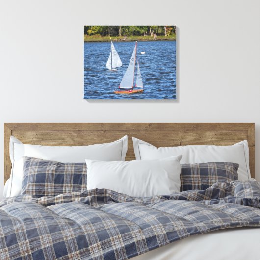 Ferngesteuerte Segelboote im Wasser Leinwanddruck (Insitu (Schlafzimmer))