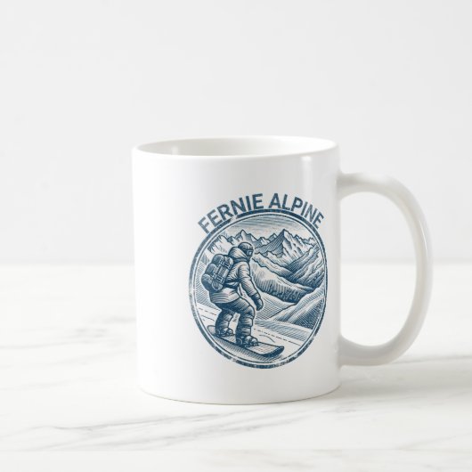 Fernie Alpine Canada Snowboarder Snowboarder Kaffeetasse (Rechts)