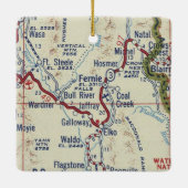 Fernie BC Vintag Map Keramikornament (Rückseite)