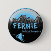Fernie Britisch-Columbia-Kanada-Ski Button (Vorderseite)