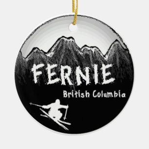 Fernie British Columbia Canada ski Keramik Ornament