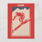 Fernie British Columbia Canada Ski Resort - Retro Postkarte (Vorderseite)