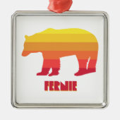 Fernie British Columbia Rainbow Bear Ornament Aus Metall (Vorne)