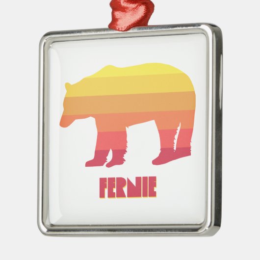 Fernie British Columbia Rainbow Bear Ornament Aus Metall (Links)