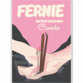 Fernie British Columbia Ski Poster Aufkleber (Vorderseite)