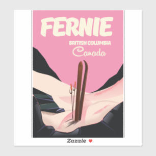 Fernie British Columbia Ski Poster Aufkleber