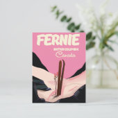 Fernie British Columbia Ski Poster Postkarte (Stehend Vorderseite)