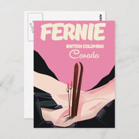 Fernie British Columbia Ski Poster Postkarte (Vorne/Hinten)