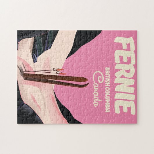 Fernie British Columbia Ski Poster Puzzle (Horizontal)
