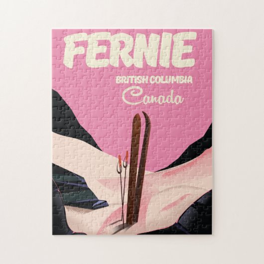 Fernie British Columbia Ski Poster Puzzle (Vertikal)