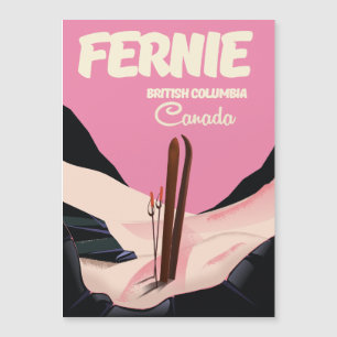 Fernie British Columbia Skiposter Magnetkarte