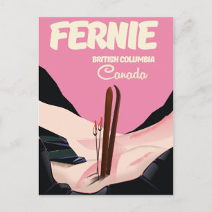 Fernie British Columbia Skiposter Postkarte