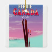 Fernie Canada Ski-Poster. Keramikornament (Rückseite)
