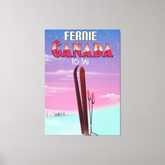 Fernie Canada Ski-Poster. Leinwanddruck (Vorderseite)