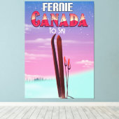 Fernie Canada Ski-Poster. Leinwanddruck (Insitu (Holzboden))