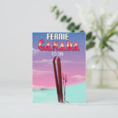 Fernie Canada Ski-Poster. Postkarte (Stehend Vorderseite)