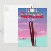 Fernie Canada Ski-Poster. Postkarte (Vorne/Hinten)