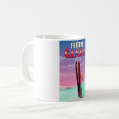Fernie Kanada Ski-Reiseplakat. Kaffeetasse (Vorderseite Links)