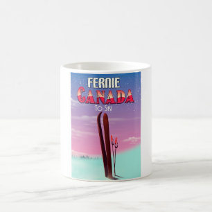 Fernie Kanada Ski-Reiseplakat. Kaffeetasse