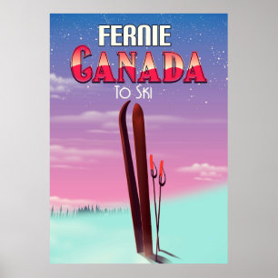Fernie Kanada Ski-Reiseplakat. Poster