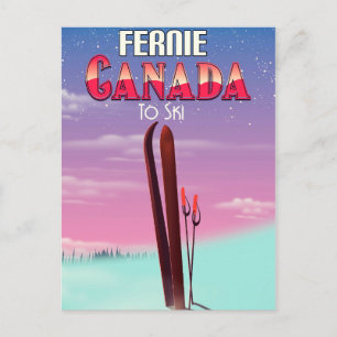 Fernie Kanada Ski-Reiseplakat. Postkarte