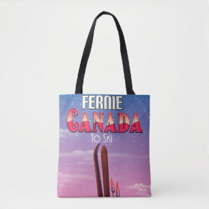 Fernie Kanada Ski-Reiseplakat. Tasche