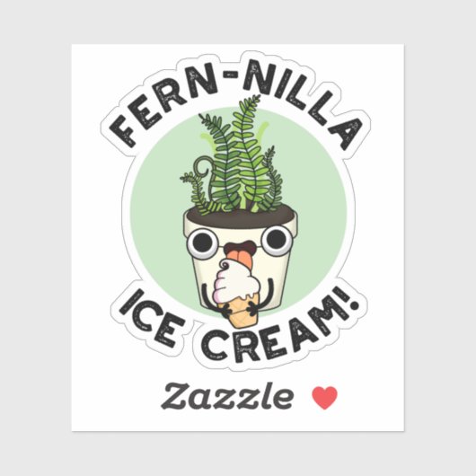 Fernilla Ice Cream Funny Ice Pflanze Pub Aufkleber (Blatt)