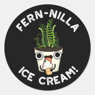 Fernilla Ice Cream Ice Pflanze Pub Dark BG Runder Aufkleber