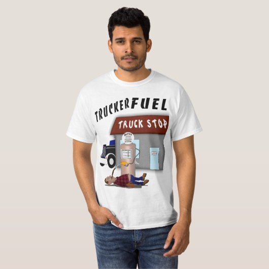 Fernlastfahrer-Brennstoff T-Shirt (Vorne ganz)