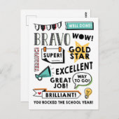 Fernlernen Ende des Jahres Postkarte (Vorne/Hinten)