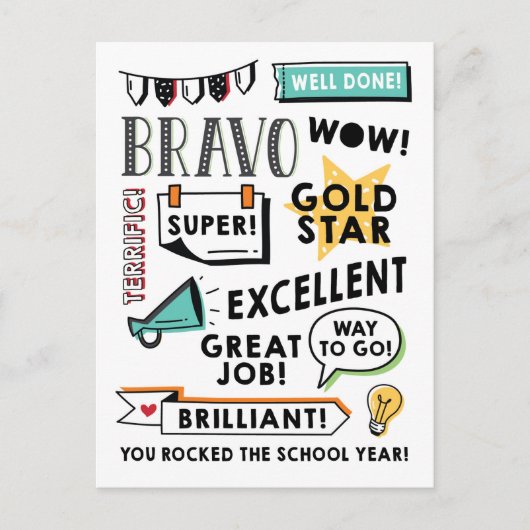 Fernlernen Ende des Jahres Postkarte (Vorderseite)