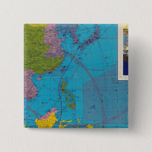 Fernost, Mittelmeerraum Button (Vorderseite)