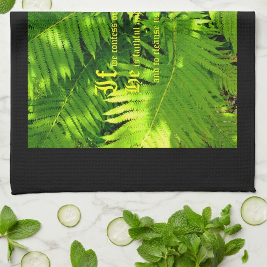 Ferns, 1 John 1:9 Geschirrtuch (Gefaltet)