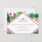 Ferns and Berries Winter Wedding RSVP Card (Vorderseite)