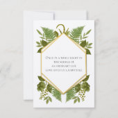 Ferns and Fauna Gold and Greenerity Wedding RSVP Einladung (Rückseite)
