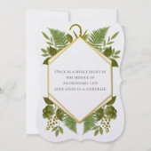 Ferns and Fauna White & Greenerity Wedding Einladung (Rückseite)