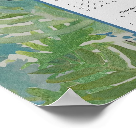 Ferns Birds Calendar 2025 Poster (Ecke)