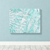 Ferns in Aqua Leinwanddruck (Insitu (Holzboden))