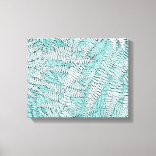 Ferns in Aqua Leinwanddruck