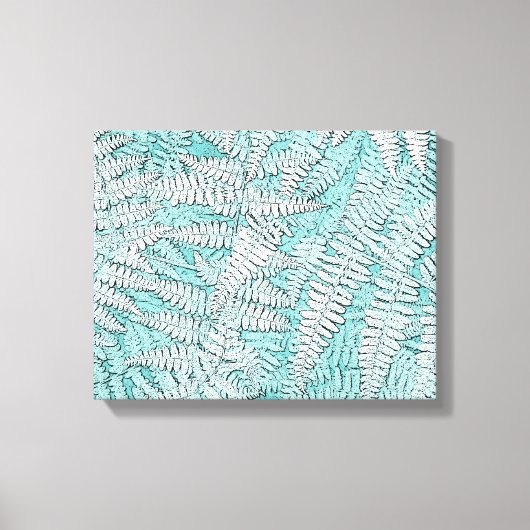 Ferns in Aqua Leinwanddruck (Vorderseite)
