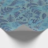 Ferns in Blue and Turquoise Wrapping Paper Geschenkpapier (Ecke)