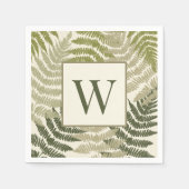 Ferns Muster Custom Monogram Serviette (Vorderseite)