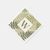 Ferns Muster Custom Monogram Serviette (Ecke)