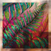 Ferns on Pink Stainted glass art Fensteraufkleber (Blatt 2)