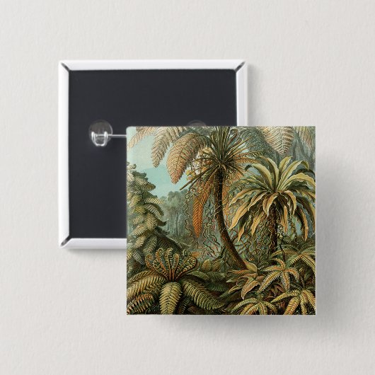 Ferns Palm Tree Antique Botanischer Garten Button (Vorne & Hinten)