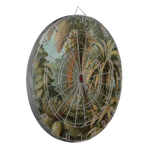 Ferns Palm Tree Antique Botanischer Garten Dartscheibe (Vorderseite Links)