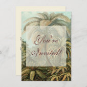 Ferns Palm Tree Antique Botanischer Garten Einladung (Vorne/Hinten)