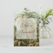 Ferns Palm Tree Antique Botanischer Garten Einladung (Stehend Vorderseite)